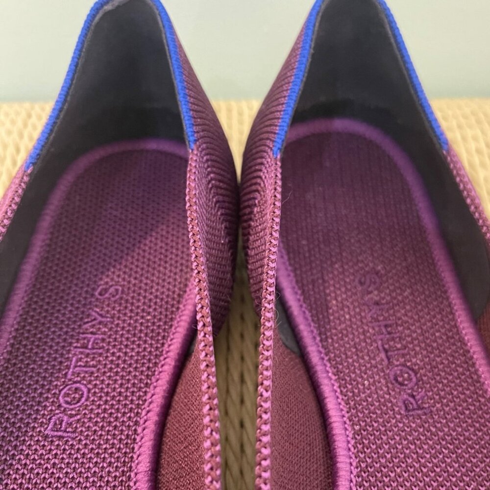 Rothys Womens Purple Pointed Toe Flats Size 10 Sustainable Quiet Luxury Shoes - Picture 3 of 11